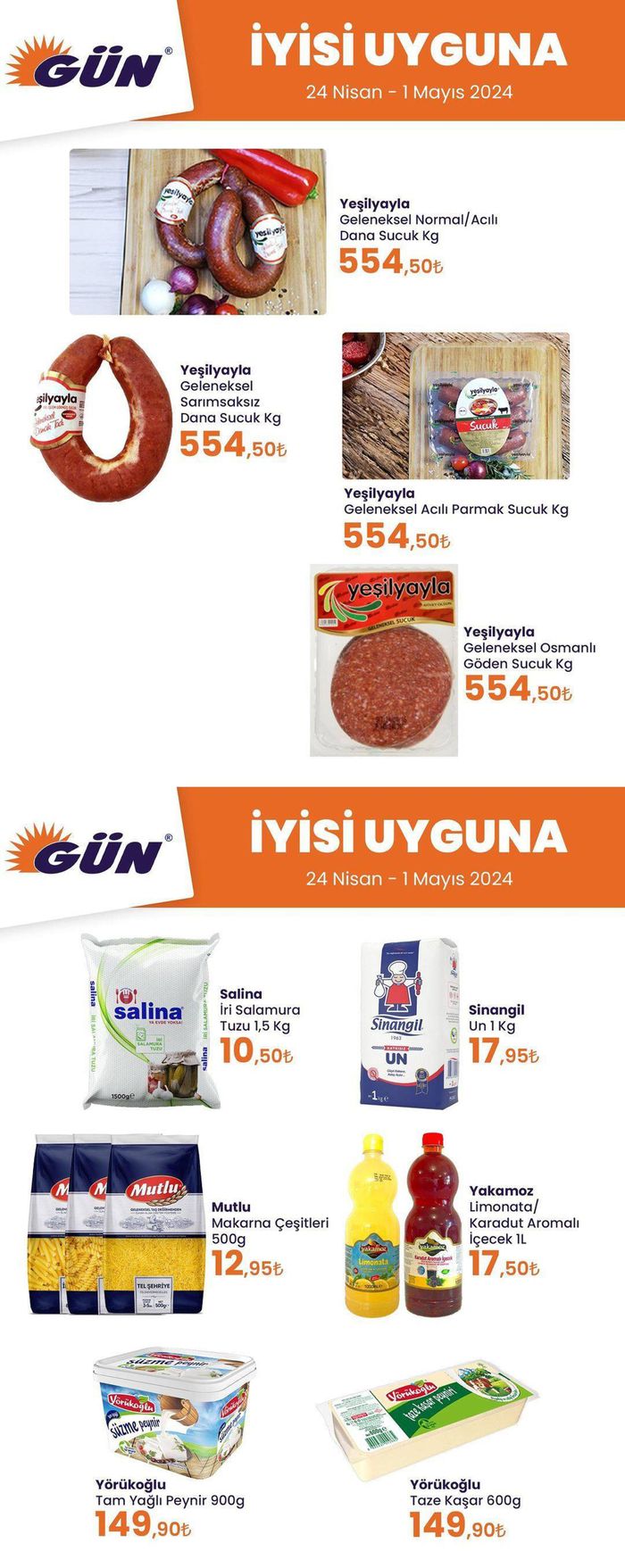 Gün Süpermarket kataloğu, Aydın (Aydın) | iYisi UYGUNA | 30.04.2024 - 01.05.2024