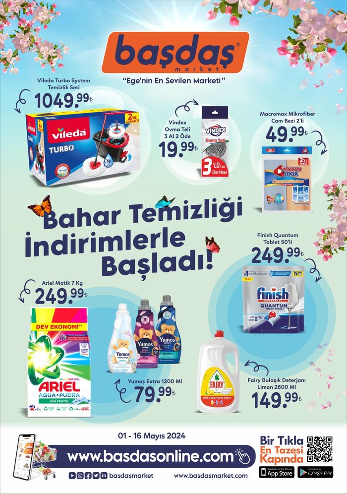 Başdaş Market kataloğu, Torbalı | 01-16 Mayıs Bahar Temizliği İndirimlerle Başladı! | 01.06.2024 - 16.06.2024