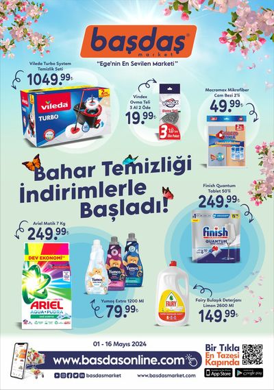 Başdaş Market kataloğu, İzmir | 01-16 Mayıs Bahar Temizliği İndirimlerle Başladı! | 01.06.2024 - 16.06.2024
