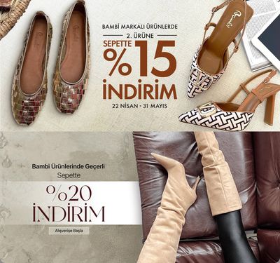 Giyim, Ayakkabı ve Aksesuarlar fırsatları, İzmir | %15 Indirim de Bambi Ayakkabı | 08.05.2024 - 31.05.2024