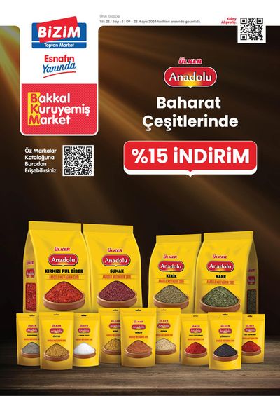 Süpermarketler fırsatları, Türkoğlu | %15 Indirim de Bizim Toptan | 10.05.2024 - 24.05.2024
