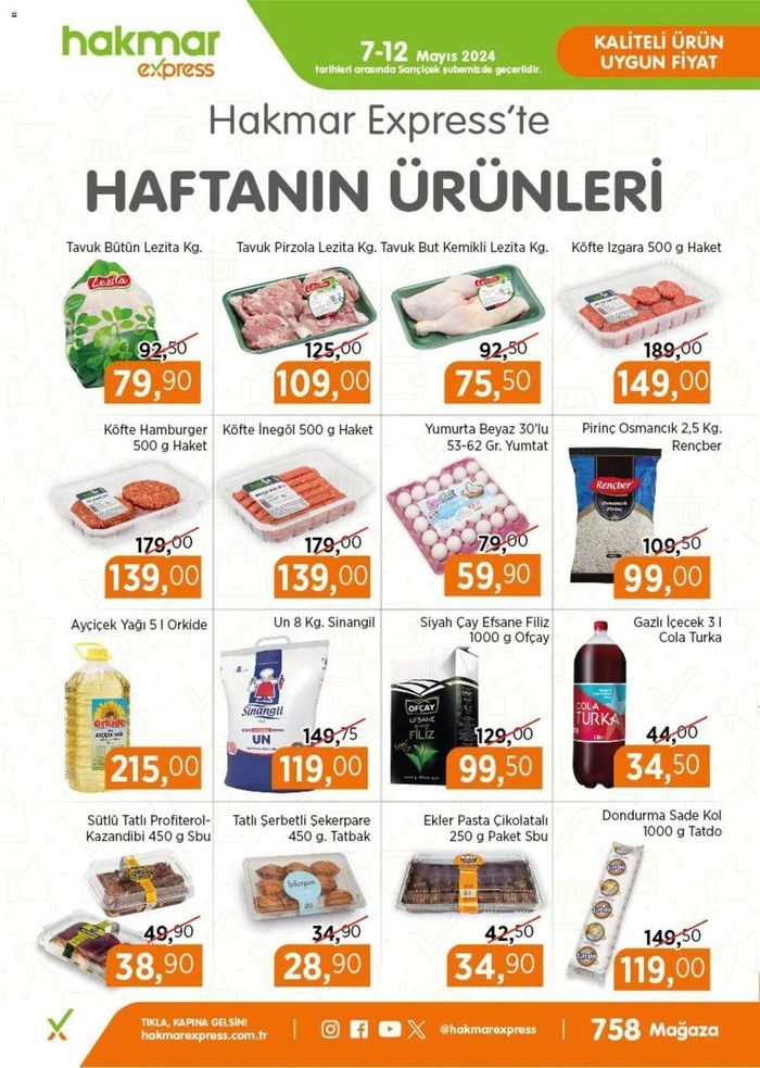 Hakmar Express kataloğu, Erenler | Sancaktepe Sarıçiçek Mağazası | 07.05.2024 - 12.05.2024