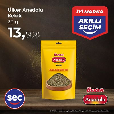 Seç Market kataloğu, Esenyurt | Ülker Anadolu Kekik | 12.05.2024 - 26.05.2024