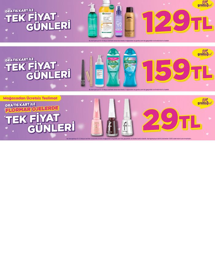 Gratis kataloğu, Görele (İstanbul) | Tek Fiyatlı Ürünler Kataloğu | 11.05.2024 - 13.05.2024