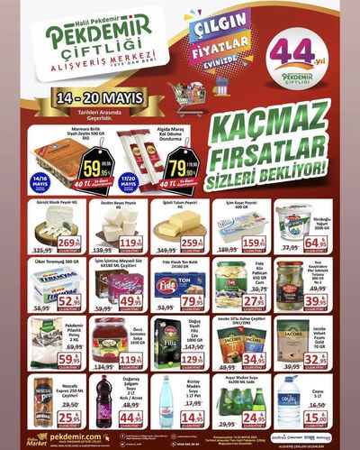 Süpermarketler fırsatları, Sarayköy | CILGIN FiYATLAR EViNiZDE! de Pekdemir | 14.05.2024 - 28.05.2024