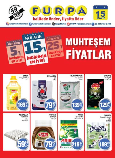 Süpermarketler fırsatları, Göynüklü | İndirim Bülteni de Furpa | 14.05.2024 - 28.05.2024