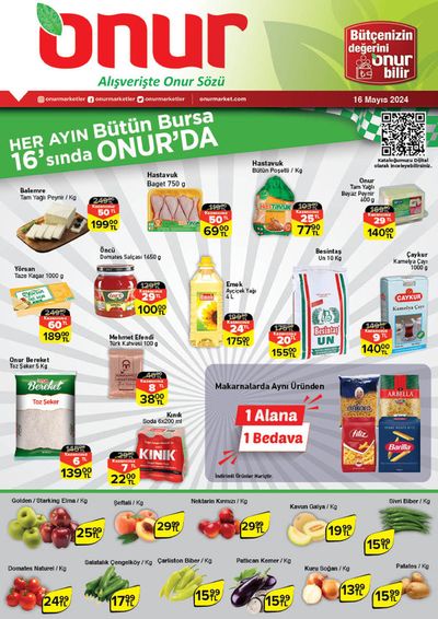 Süpermarketler fırsatları, Mudanya | Onur Market Katalog de Onur Market | 16.05.2024 - 30.05.2024