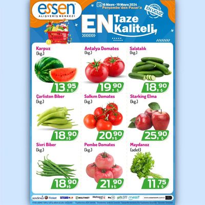 Süpermarketler fırsatları, Serdivan | Haftalık Broşür de Essen AVM | 17.05.2024 - 31.05.2024