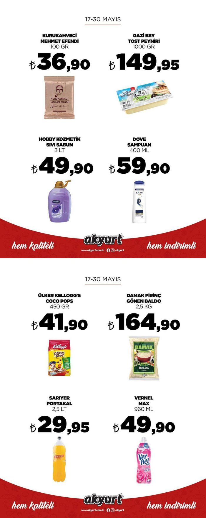 Akyurt Süpermarket kataloğu, Ankara | Haftalık Broşür | 17.05.2024 - 30.05.2024