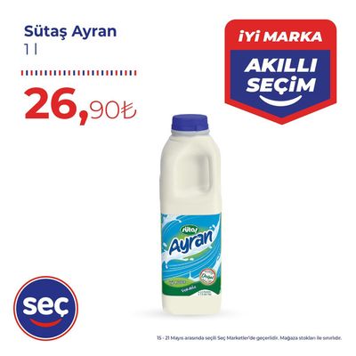 Seç Market kataloğu, Konya | Seç Market Sütas Ayran | 18.05.2024 - 01.06.2024