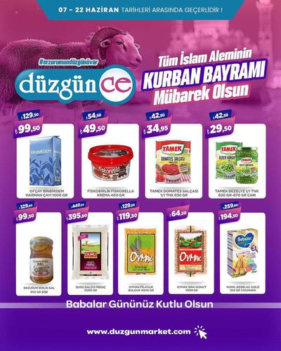 Süpermarketler fırsatları, Kovancılar | KURBAN BAYRAMINIZ MUBAREK OLSUN de Düzgün Market | 12.06.2024 - 22.06.2024