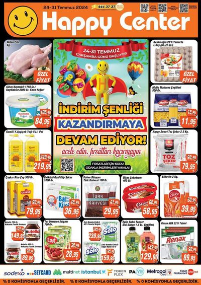 Süpermarketler fırsatları, Bursa | INDIRIM SENLiCi KAZANDIRMAYA de Happy Center | 24.07.2024 - 07.08.2024