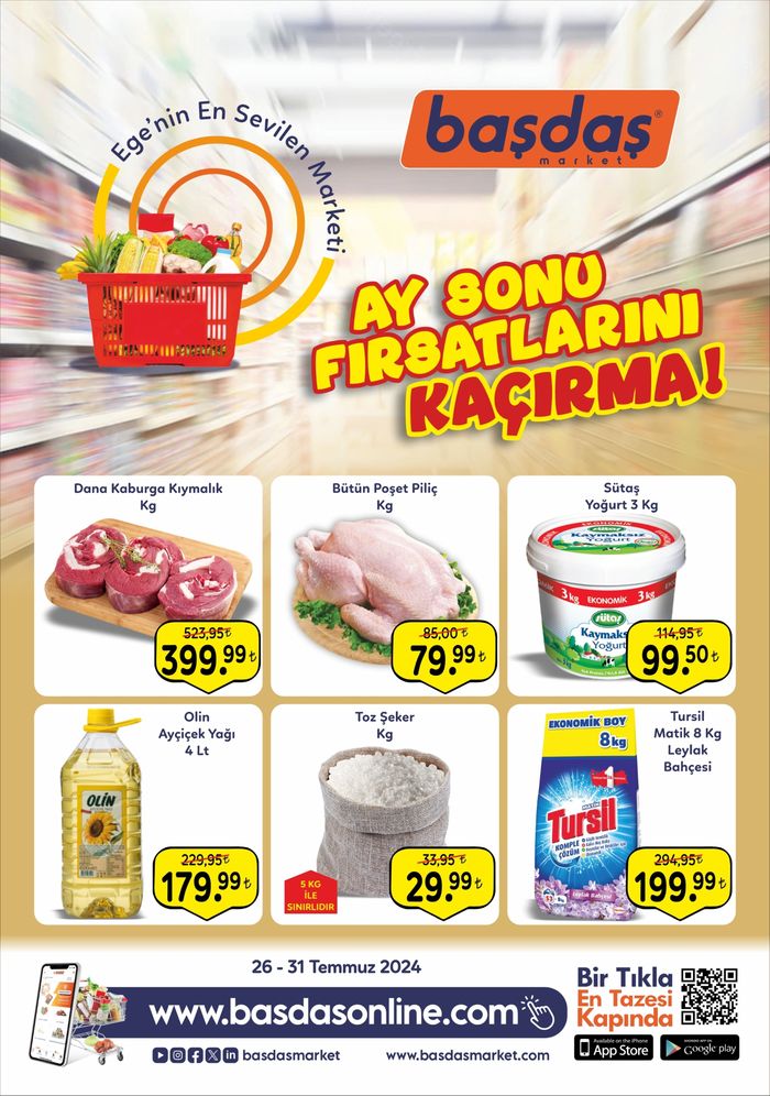 Başdaş Market kataloğu, İzmir | 26-31 Temmuz Ay Sonu Fırsatlarını Kaçırma! | 26.08.2024 - 31.08.2024