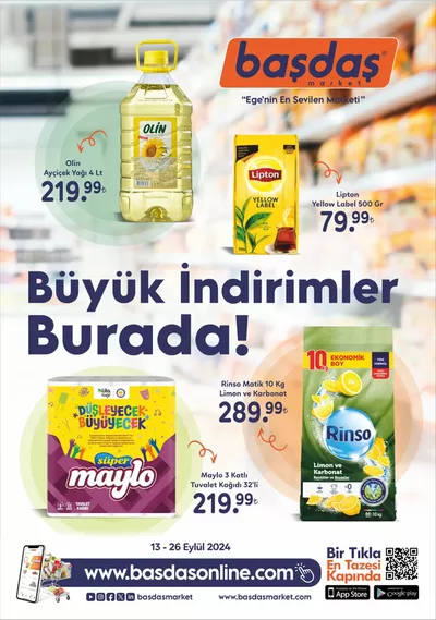 Başdaş Market kataloğu, Buca | 13-26 Eylül Büyük İndirimler Burada! | 13.10.2024 - 26.10.2024