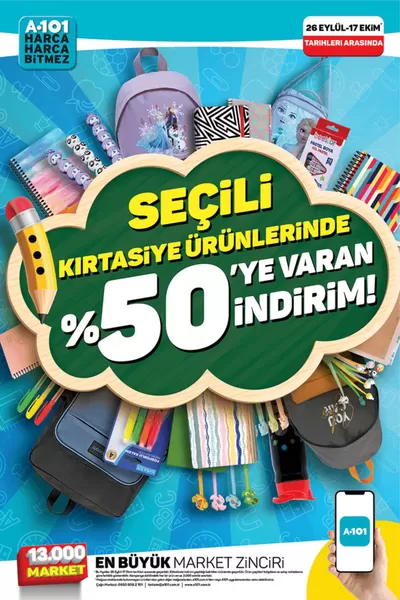 Süpermarketler fırsatları, İncirliova | %50'YE VARAN İNDİRİM de A101 | 26.09.2024 - 10.10.2024