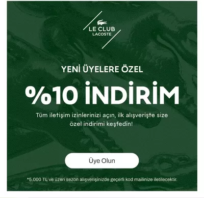 Giyim, Ayakkabı ve Aksesuarlar fırsatları, Kayseri | YENI ÜYELERE ÖZEL %10 iNDiRiM de Lacoste | 21.10.2024 - 04.11.2024