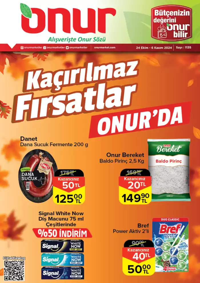 Onur Market kataloğu | Sizin için en iyi tekliflerimiz | 24.10.2024 - 06.11.2024