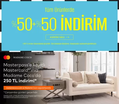 Ev ve Mobilya fırsatları, Gebze | Tüm Urünlerde %50+%50 INDIRIM de Madame Coco | 30.10.2024 - 13.11.2024