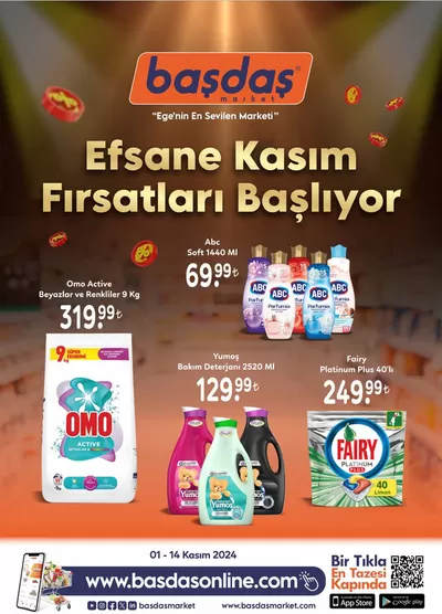 Başdaş Market kataloğu, İzmir | 01-14 Kasım Efsane Kasım Fırsatları Başlıyor! | 01.12.2024 - 14.12.2024