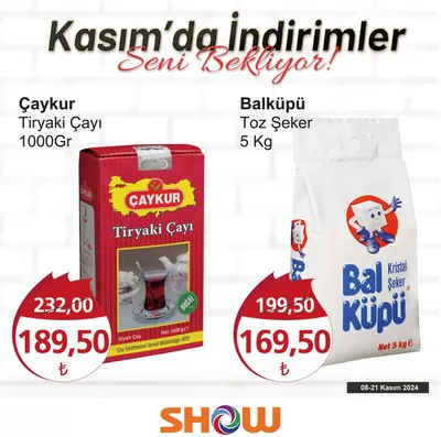 Süpermarketler fırsatları, Esenyurt | Seçili ürünlerde harika indirimler de Show Market | 14.11.2024 - 28.11.2024