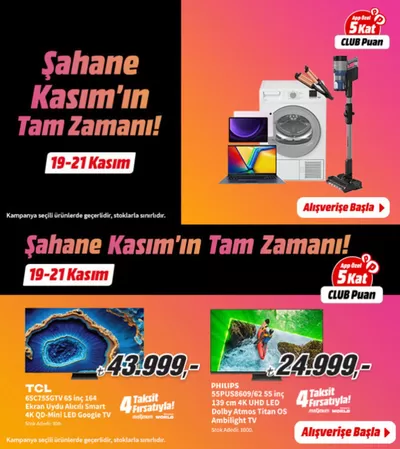 Teknoloji ve Beyaz Eşya fırsatları | Şahane Kasim'in Tam Zamani! de Media Markt | 19.11.2024 - 21.11.2024