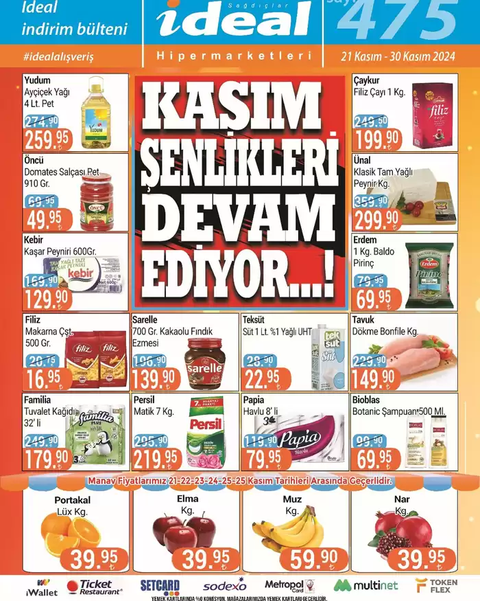 İdeal Hipermarket kataloğu, İstanbul | Kasim Şenlikleri Devam Ediyor | 21.11.2024 - 30.11.2024