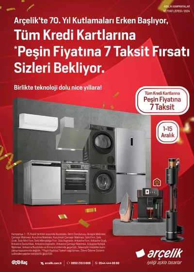 Teknoloji ve Beyaz Eşya fırsatları, Gebze | Tüm Kredi Kartlarına Peşin Fiyatına 7 Taksit Fırsatı de Arçelik | 02.12.2024 - 15.12.2024