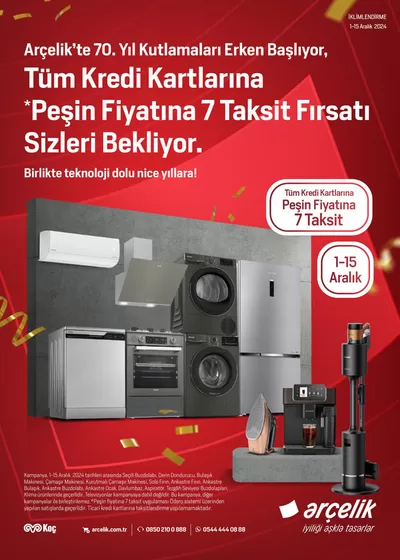 Teknoloji ve Beyaz Eşya fırsatları, Gebze | Arçelik'te 70. Yıl Kutlamaları Erken Başlıyor de Arçelik | 02.12.2024 - 15.12.2024