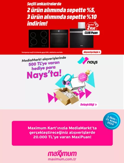 Teknoloji ve Beyaz Eşya fırsatları, Gebze | Media Markt Kampanyalar de Media Markt | 03.12.2024 - 31.12.2024