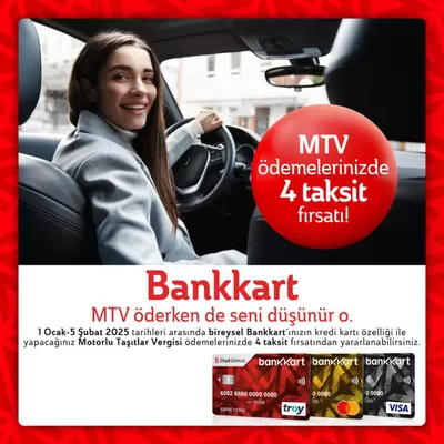 Bankalar fırsatları, Gaziantep | MTV ödemelerinizde 4 taksit fırsatı! de Ziraat Bankası | 13.01.2025 - 05.02.2025