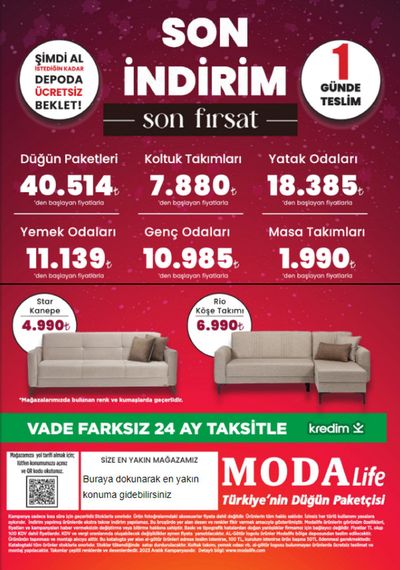 Ev ve Mobilya fırsatları, Adana | Son Indirim de Modalife | 06.02.2024 - 31.03.2024