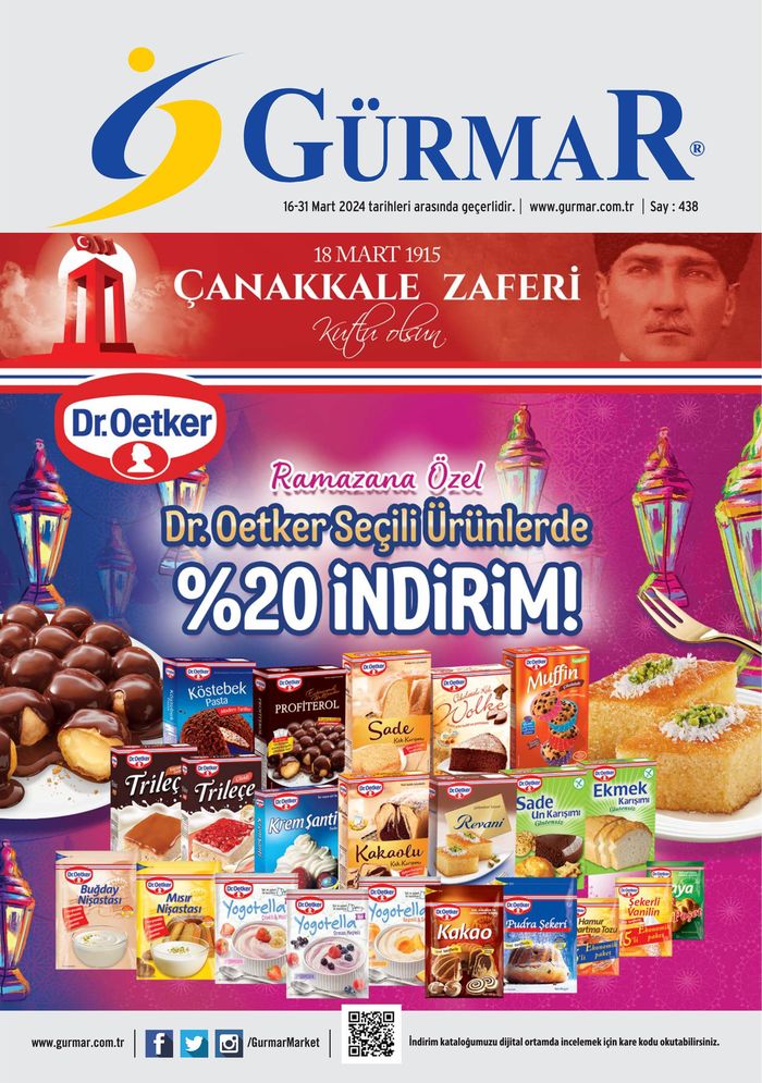 Gürmar kataloğu, Gaziemir (İzmir) | Dr. Oetker Seçili Ürünlerde %20 iNDiRiM! | 18.03.2024 - 31.03.2024