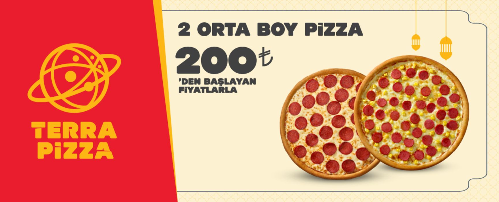 TerraPizza kataloğu, İzmit | 2 ORTA BOY PIZZA 200t | 25.03.2024 - 08.04.2024