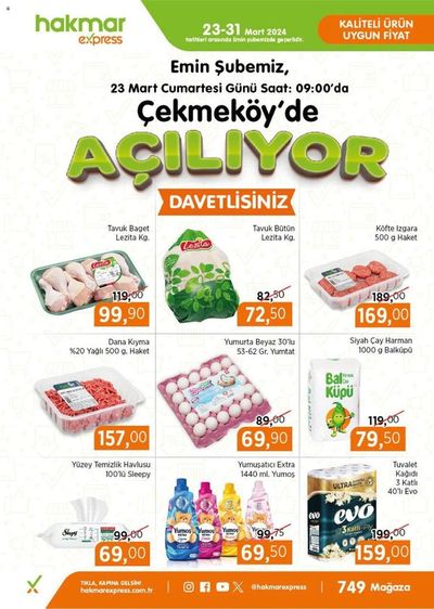 Süpermarketler fırsatları, İzmit | Emin Açılış İndirimleri de Hakmar Express | 23.03.2024 - 31.03.2024