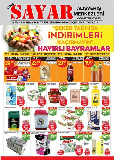 Süpermarketler fırsatları, Uşak | Sayar Avm katalog de Sayar Avm | 28.03.2024 - 11.04.2024