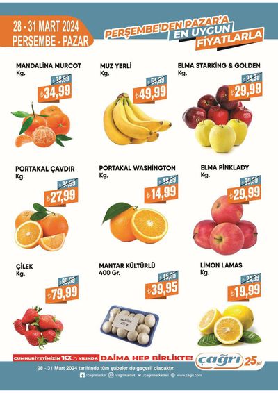 Süpermarketler fırsatları, İzmit | Perşembe'den Pazar'a En Uygun Fiyatlarla! de Çağrı Market | 27.03.2024 - 31.03.2024