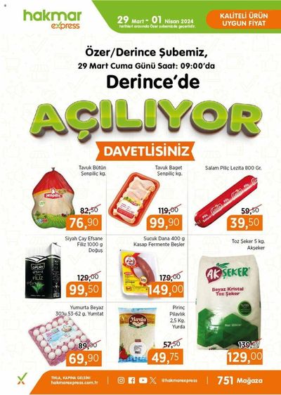 Süpermarketler fırsatları, Darıca (Kocaeli) | Katalog de Hakmar Express | 29.03.2024 - 01.04.2024