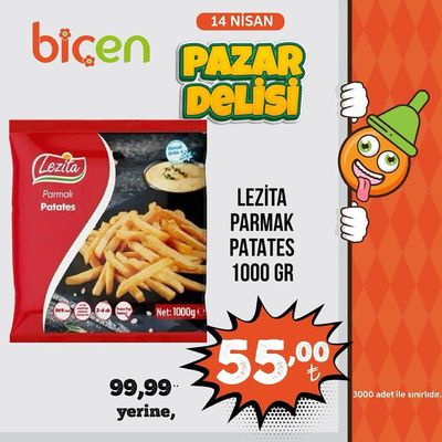 Süpermarketler fırsatları | PAZAR DeLisi LEZITA PARMAK PATATES  de Biçen Market | 13.04.2024 - 27.04.2024
