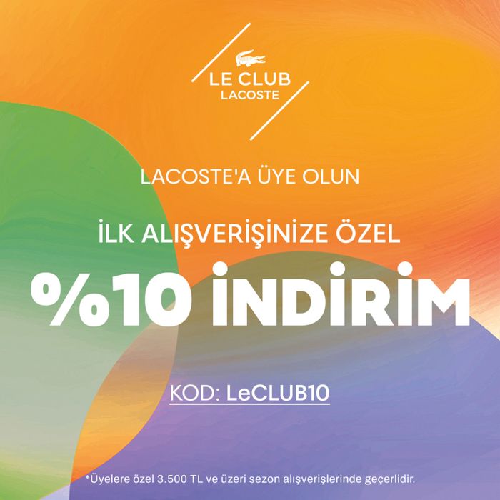 Lacoste kataloğu, Ankara | %10 Indirim | 15.04.2024 - 29.04.2024