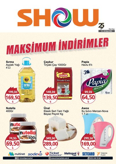 Süpermarketler fırsatları, Zekeriyaköy | Show Market Maksimum Indirim de Show Market | 19.04.2024 - 03.05.2024