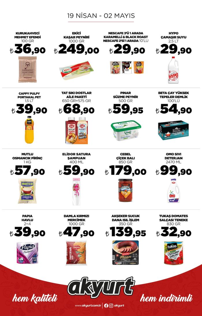 Akyurt Süpermarket kataloğu, Pursaklar | Haftalık Broşür | 19.04.2024 - 02.05.2024