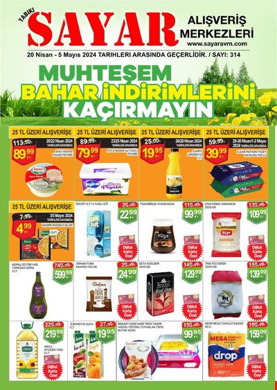 Süpermarketler fırsatları, Uşak | Sayar Avm katalog de Sayar Avm | 20.04.2024 - 04.05.2024