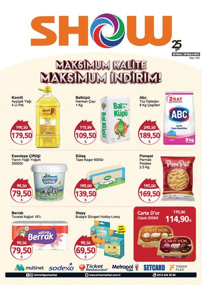 Süpermarketler fırsatları, Esenyurt | MAKSIMUM KALITE MAKSIMUM INDIRIM! de Show Market | 26.04.2024 - 10.05.2024