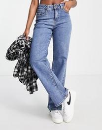  içinde 87,99 TL fiyatına Object cotton wide leg dad jeans in mid blue wash - MBLUE fırsatı