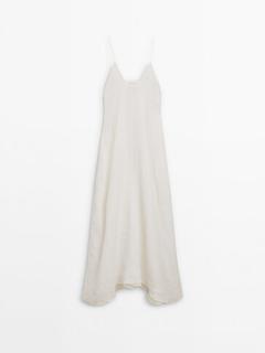 Massimo Dutti içinde 7550 TL fiyatına Yaka detaylı askılı uzun elbise - Limited Edition fırsatı