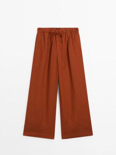 Massimo Dutti içinde 3250 TL fiyatına Elastik bel bantlı %100 keten pantolon fırsatı