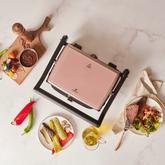Karaca içinde 4499 TL fiyatına Karaca Gastro Grill Glass Premium 2400W Tost ve Izgara Makinesi Rosegold fırsatı