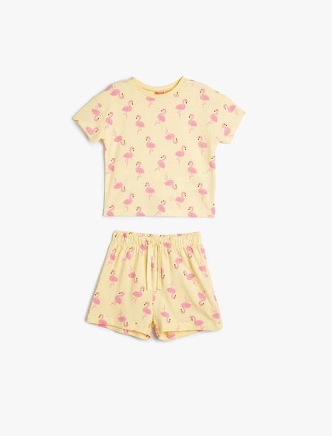 Koton içinde 259,99 TL fiyatına Kız Bebek Şort Tişört Takım Flamingo Baskılı Pamuklu 2 Parça fırsatı
